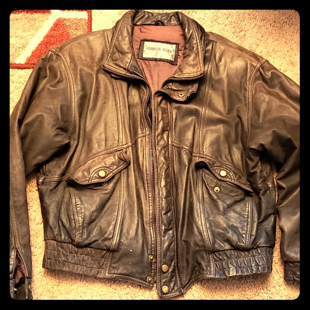Brown leather jacket